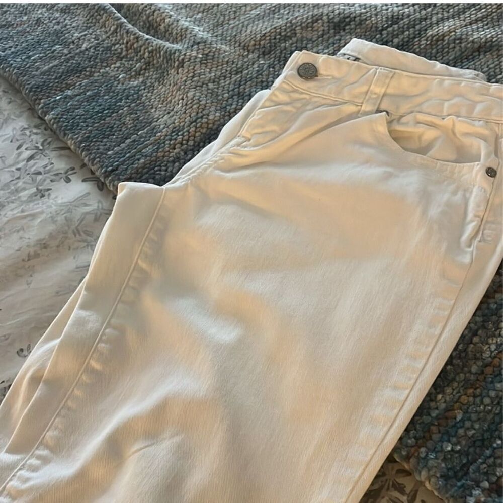 CACHE | white denim straight leg jeans 4 - Picture 2 of 7
